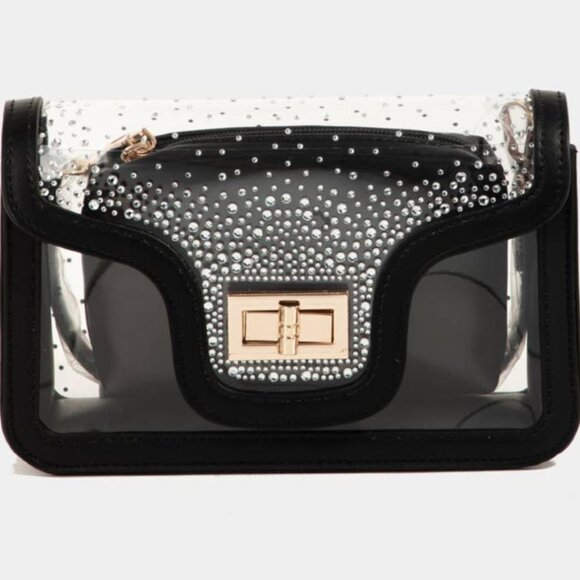 Rhinestone Clear Crossbody Bag - Picture 1 of 1
